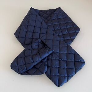 SEARS | Navy blue down filled packable vintage sears fall winter scarf